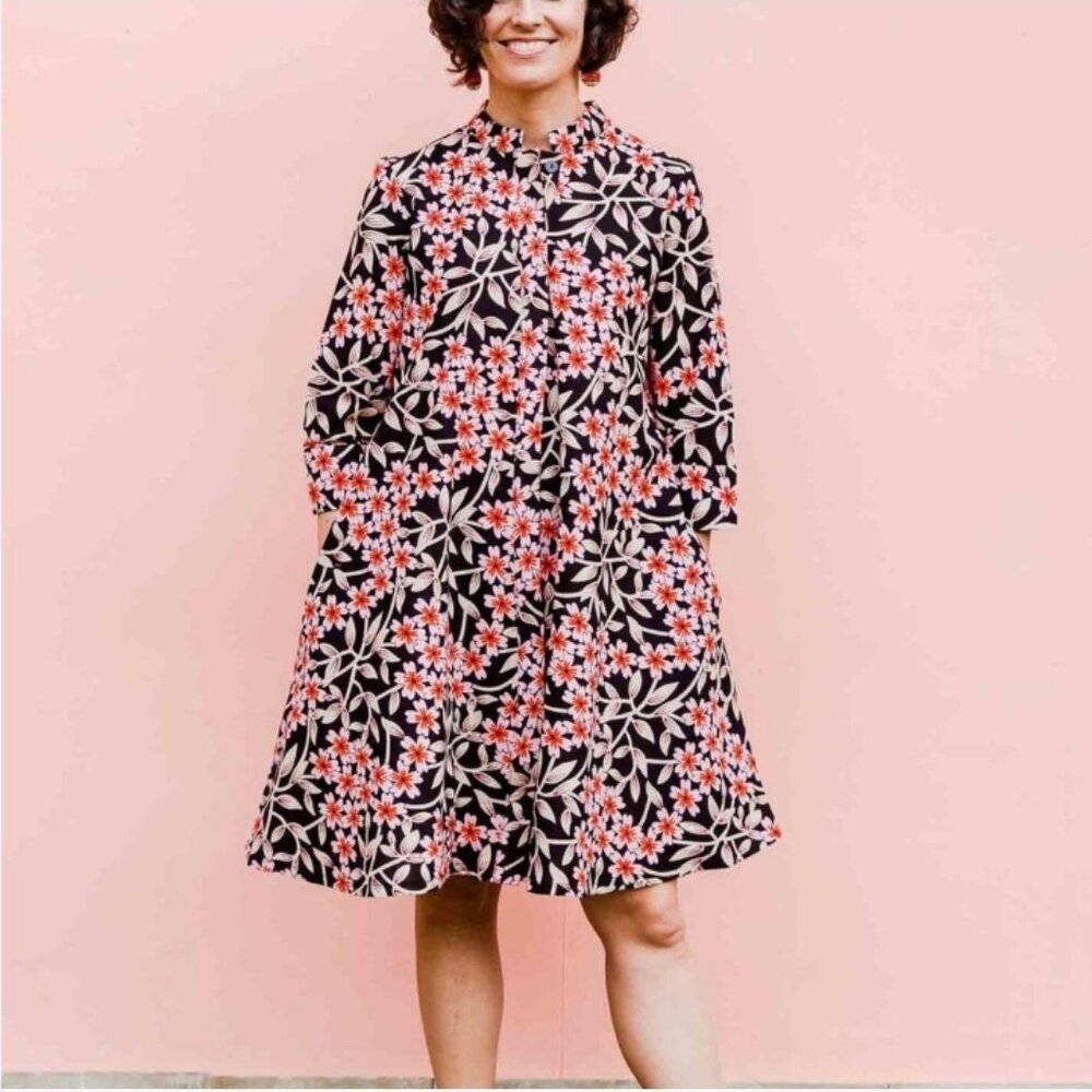 Elegant Floral Long Sleeve Dress